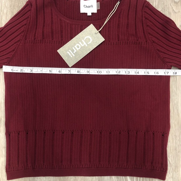 Charli London Red Long Sleeve Top Size Small - Picture 8 of 9